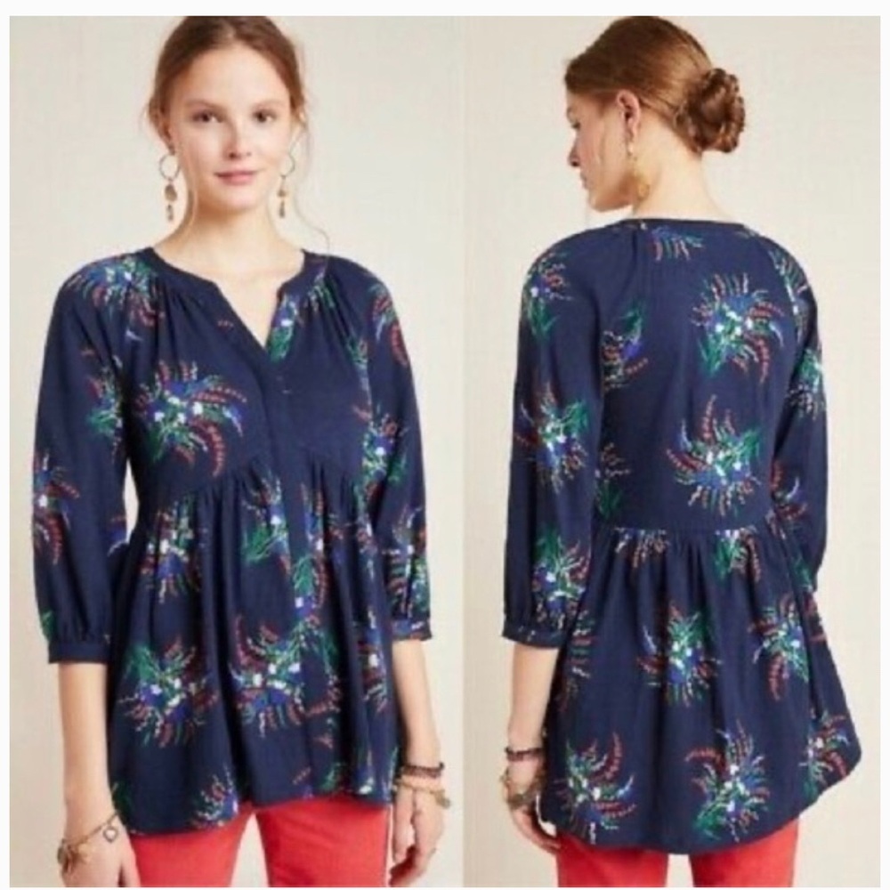 Anthropologie Maeve Winona Babydoll Tunic Size Medium